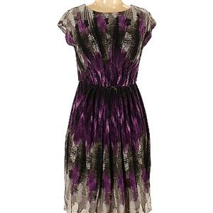 SUZI CHIN for MAGGY BOUTIQUE size 10 lined sleeveless watercolor soft dress